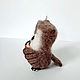 Совушка. Сова с кружкой, в пледе. Войлочная игрушка. Клюева Евгения Beautiful Owl. Ярмарка Мастеров.  Фото №13