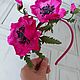 Заказать Ободки с цветами из кожи. Елена Клименок (elena_art_flowers). Ярмарка Мастеров. . Ободки Фото №3