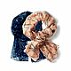 180h70 cm. Two types! Charming beige and blue scarf, Vintage handkerchiefs, Nelidovo,  Фото №1
