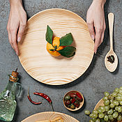 Посуда handmade. Livemaster - original item Wooden flat plate made of cedar. T106. Handmade.