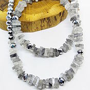 Работы для детей, handmade. Livemaster - original item Beads Will add shine to a gray day 59 cm (quartz, Czech glass). Handmade.