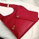 JESSICA RED. Leather handbag purse.Hand stitch, Classic Bag, Krasnoyarsk,  Фото №1