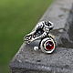 Order Men's-women's Snake ring with corundum in 925 silver (VIDEO) HB0012. Sunny Silver. Livemaster. . Rings Фото №3