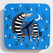 Для дома и интерьера handmade. Livemaster - original item Zebra Children`s Watch with painting. Handmade.