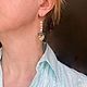 Серьги из перламутра и горного хрусталя  "Тростник". Серьги классические. Dinslava. Ярмарка Мастеров.  Фото №5