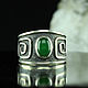 925 sterling silver Ring with ethnic pattern and jade RO0008. Rings. Sunny Silver. My Livemaster. Фото №5
