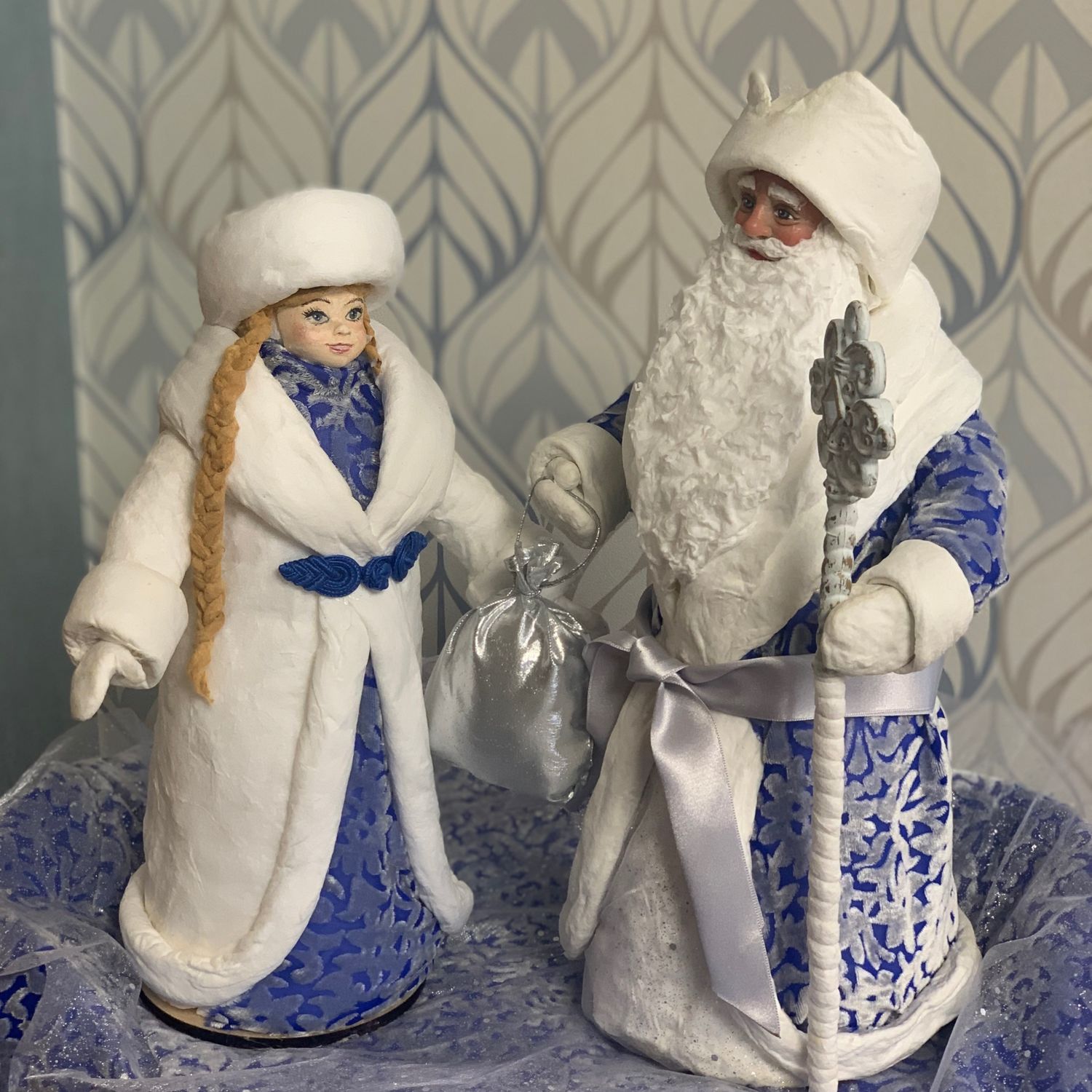Дед Мороз и Снегурочка из ваты купить онлайн на Ярмарке