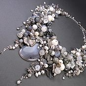 Украшения handmade. Livemaster - original item Necklace: Moon Lake Natural stones Agate Pearls Labrador. Handmade.