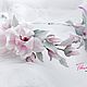 Венок с цветами магнолии - "Суланжа" Цветы из шелка. Ободки. Марина Конева Flowers silk. Интернет-магазин Ярмарка Мастеров.  Фото №2