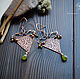 Copper earrings 'murkwood' - Elven earrings with garnet. Earrings. Strangell Jewelry. Online shopping on My Livemaster.  Фото №2
