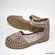 Knitted sandals, grey cotton. Slingbacks. florina34. Online shopping on My Livemaster.  Фото №2