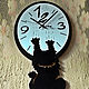 Часы настенные "Наглый кот". Часы классические. Rustikka. Интернет-магазин Ярмарка Мастеров.  Фото №2