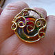Ring made of brass with stained glass insert 'Rainbow'. Rings. IVA rainbow art. My Livemaster. Фото №4