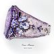 Lavender bracelet with charoite stone and Swarovski crystals, Cuff bracelet, Krasnoyarsk,  Фото №1