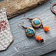 Серьги Медные С Керамикой. Серьги классические. NadyaBriJewelry. Ярмарка Мастеров.  Фото №9
