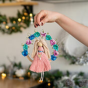 Для дома и интерьера handmade. Livemaster - original item Macrame doll. Angel in the ring rose dress. Handmade.