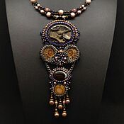 Украшения handmade. Livemaster - original item Necklace-pendant with ammonites and geode. Handmade.