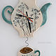Керамические часы "Тea time"(5). Часы классические. Ceramics by Valentina Shtanko. Интернет-магазин Ярмарка Мастеров.  Фото №2