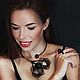 Necklace 'Black Orchid', Necklace, Ekaterinburg,  Фото №1