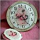 Conjunto de Reloj de pared grande y caja de joyería de 'la rosa Vintage'. Watch. Lavka (shebbysh). My Livemaster. Фото №5