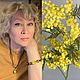 Пирит, бусина лэмпворк и замша в кулоне Улыбка мимозы. Кулон. Вечерняя звезда. Интернет-магазин Ярмарка Мастеров.  Фото №2