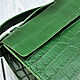 Crossbody bag made of genuine crocodile leather, in green color!. Crossbody bag. SHOES&BAGS. My Livemaster. Фото №6
