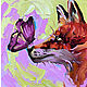 Painting 'Fox and butterfly'. Animal oil painting, Pictures, Belgorod,  Фото №1