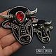 Брошь СТАЛЬНОЙ БЫК. Брошь-булавка. SEMANTIC BROOCH. Интернет-магазин Ярмарка Мастеров.  Фото №2