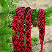 Русский стиль handmade. Livemaster - original item Belt Arepa in a vibrating lattice black-red. Handmade.
