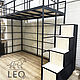 Кровать-чердак лофт с хранением LF-861. Кровати. Leo-loft. Интернет-магазин Ярмарка Мастеров.  Фото №2