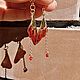  Красные крылья бабочки. Женские серьги вечерние. Серьги классические. Драконы и украшения Марины Устиновой. Ярмарка Мастеров.  Фото №7