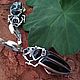 Серьги "Жук Лесной", черный агат, forest beetle. Серьги классические. Сергей (Жук). Ярмарка Мастеров.  Фото №4