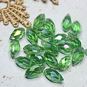 Материалы для творчества handmade. Livemaster - original item Beads Drops 12/6mm Green Rainbow 1 piece Briolettes. Handmade.
