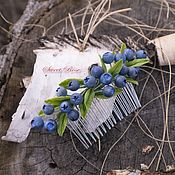 Clay flower hair clip, Bridal hair piece