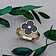 Elegant ring in the shape of clover with diamond in yellow gold 585, Rings, Ekaterinburg,  Фото №1