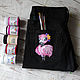 Jeans with a pattern on the pocket pink Flamingo hand painted. Jeans. Koler-art handpainted wear. My Livemaster. Фото №4