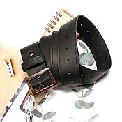 Аксессуары handmade. Livemaster - original item Straps: Belt black 35 mm. Handmade.