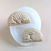 Материалы для творчества handmade. Livemaster - original item Mold for cabochons Fish and bunny Silicone mold. Handmade.