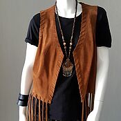 Одежда handmade. Livemaster - original item Vest suede color brandy. Handmade.