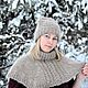  Пуховый комплект Шапка-бини и манишка. Комплекты головных уборов. Пуховые изделия ручной работы. Ярмарка Мастеров.  Фото №5