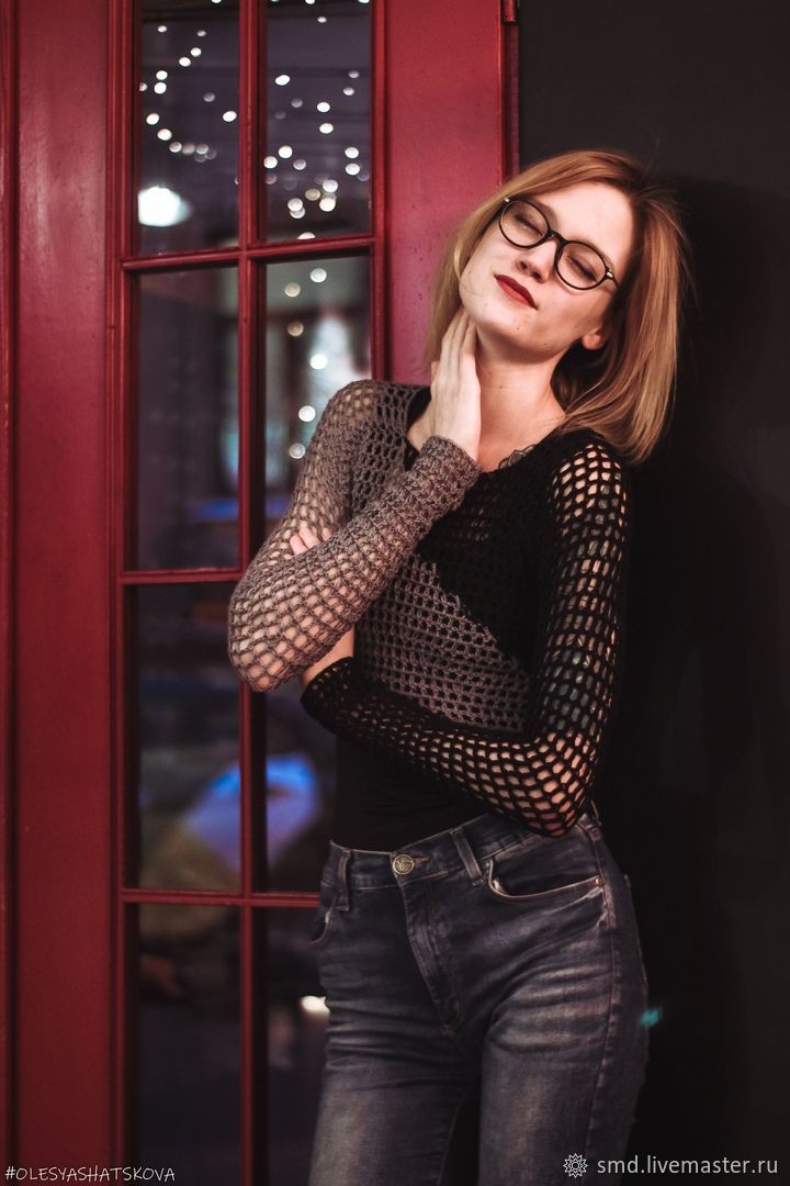 Кофты-сетки: Короткий топ в интернет-магазине Ярмарка Мастеров по цене ...