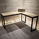 Угловой стол из массива дуба в стиле лофт "Table - 105". Столы. EasyLOFT. Ярмарка Мастеров.  Фото №9