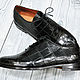 Men's shoes made of alligator leather, in dark blue. Oxfords. SHOES&BAGS. My Livemaster. Фото №4