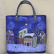 Валяная сумка - Вариации на тему "Зимняя ночка"