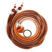 Аксессуары handmade. Livemaster - original item Thin belt string of beads with sardonyx and carnelian brown. Handmade.
