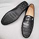 Moccasin mens crocodile leather, black color, under the order!. Moccasins. SHOES&BAGS. My Livemaster. Фото №4
