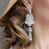Украшения handmade. Livemaster - original item Soutache Valentine earrings. Long earrings. Wedding jewelry. Handmade.