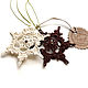 Set of knitted snowflakes for decorating sweets or cake 2 pieces 6,5 cm, Christmas decorations, Moscow,  Фото №1