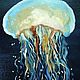 Oil painting 50h60 jellyfish. Pictures. Viktorianka. Online shopping on My Livemaster.  Фото №2