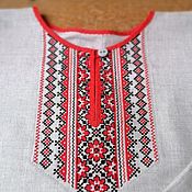 Русский стиль handmade. Livemaster - original item The shirt for the guy is linen with embroidery. Handmade.